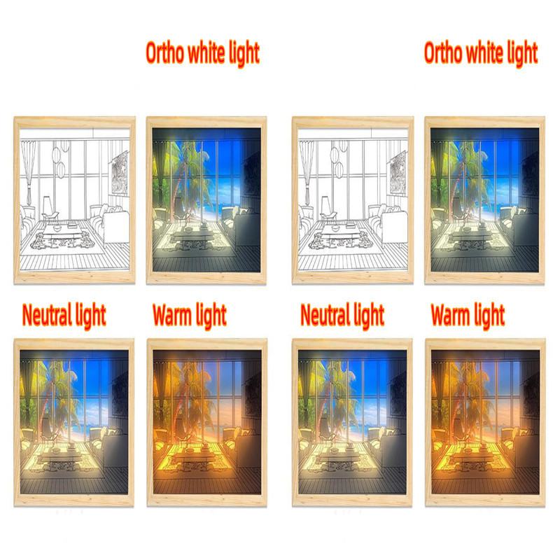 Illuminated Picture LED Decorative Light Painting Bedside Picture Style Creative Modern Simulate Sunshine Drawing Night Light Gift - Image 97