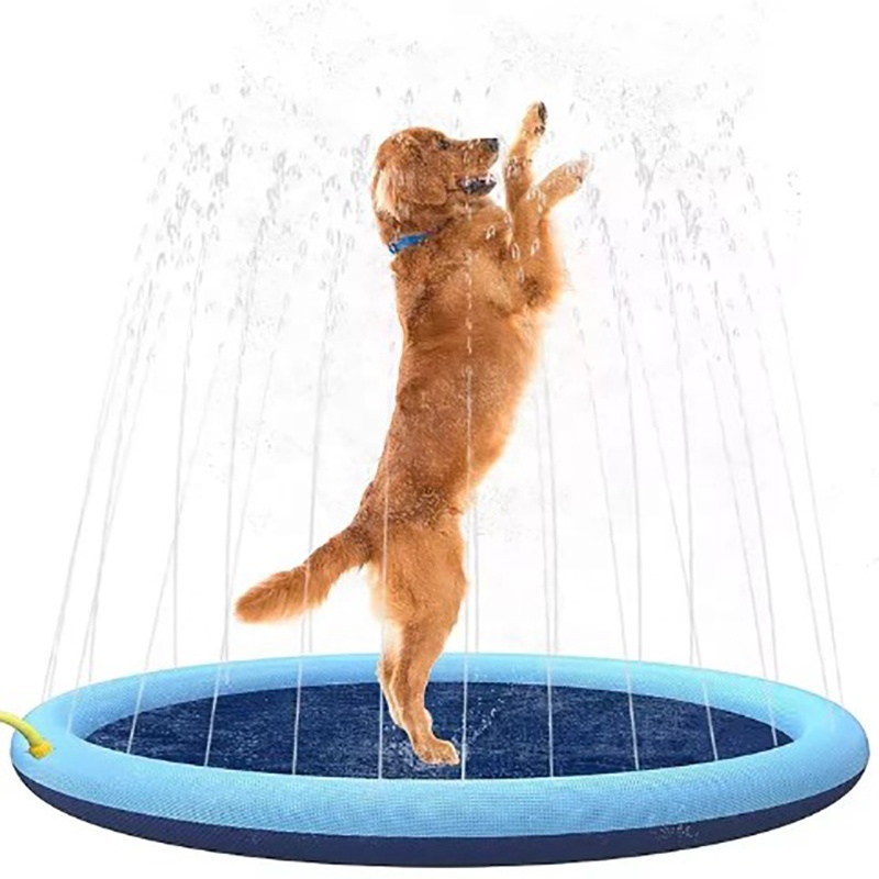 Dog Sprinkler Outdoor Toys Dog Swimming Mat Anti-Slip Dog Pool Splash  Pad - Image 1