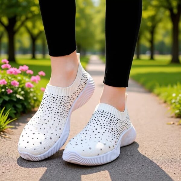 Plus-size Lightweight MD-soled Flyknit Stretchy Casual Shoes - Image 3