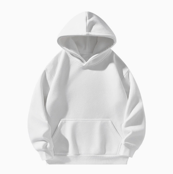 Solid-color Hooded Sweatshirt Unisex Simple Fleece-lined Thickened Hoodie - Image 3