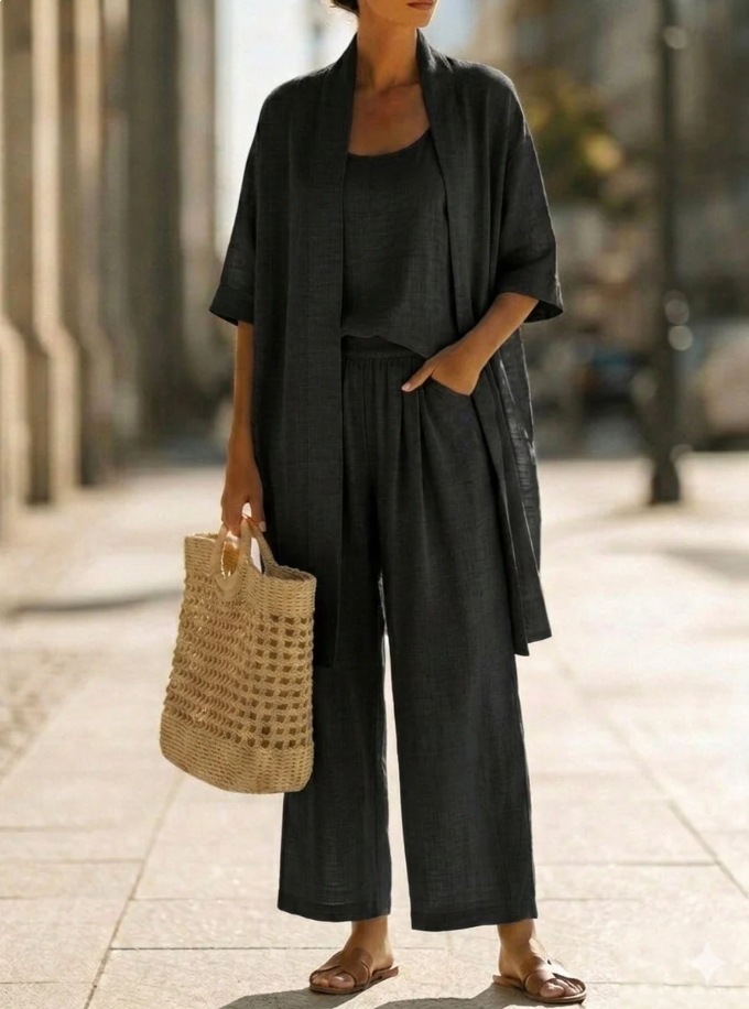 Resort-style Cozy And Casual Three-piece Set - Image 3