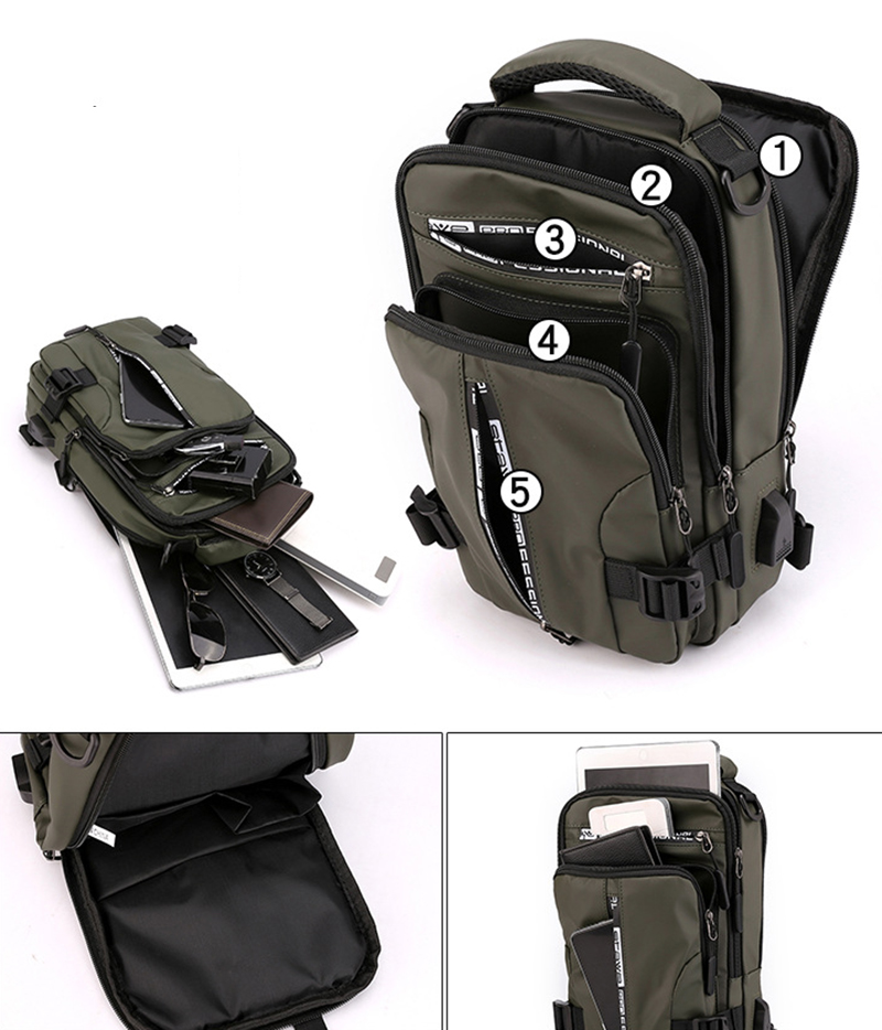 Crossbody Bags Men Multifunctional Backpack Shoulder Chest Bags - Image 18