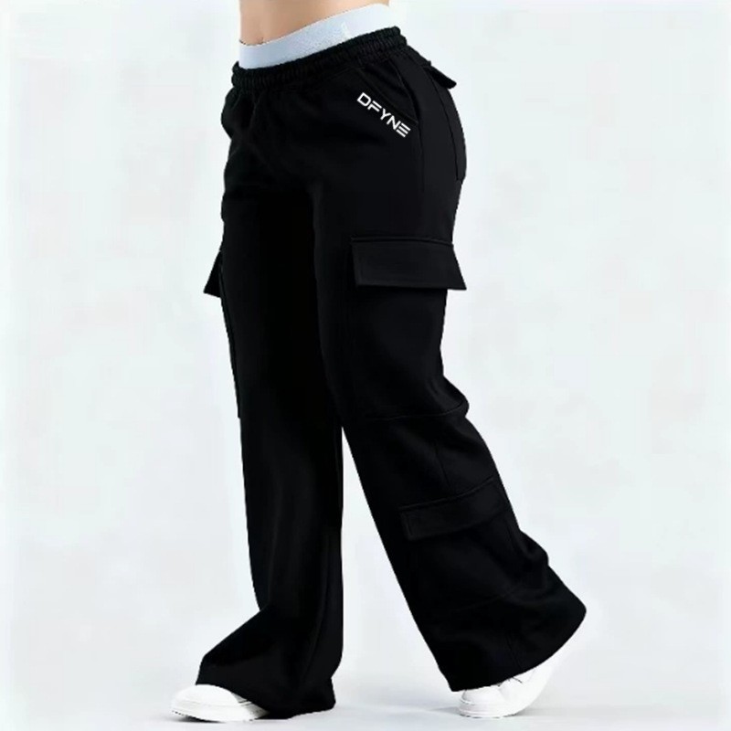 Fashionable Solid-Colored Casual All-Match Pants With Pockets - Image 7