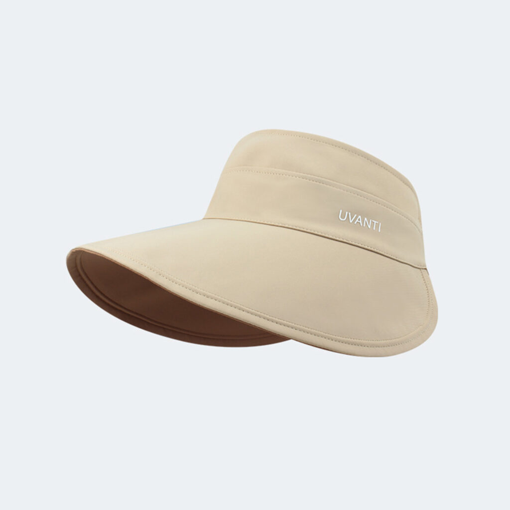 Solid-color Simple Double-sided Wide-brimmed Hat With Empty Crown, Light And Fresh Outdoor Wrap-around Style Large Brim, With Storage Function For Sun Protection.