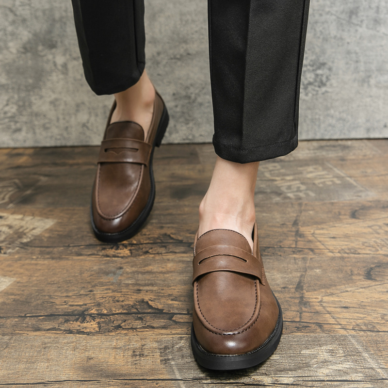 Retro Slip-on Round-toe British Loafers