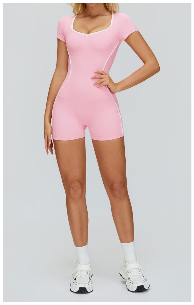 Jumpsuit With Cutout Back, Form-fitting Athletic Fitness Wear
