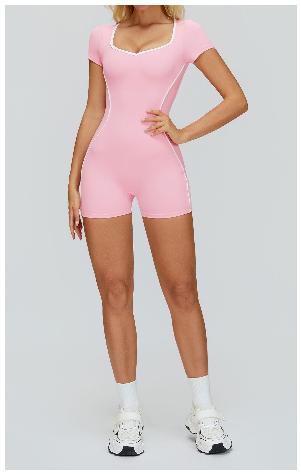 Jumpsuit With Cutout Back, Form-fitting Athletic Fitness Wear - Image 19