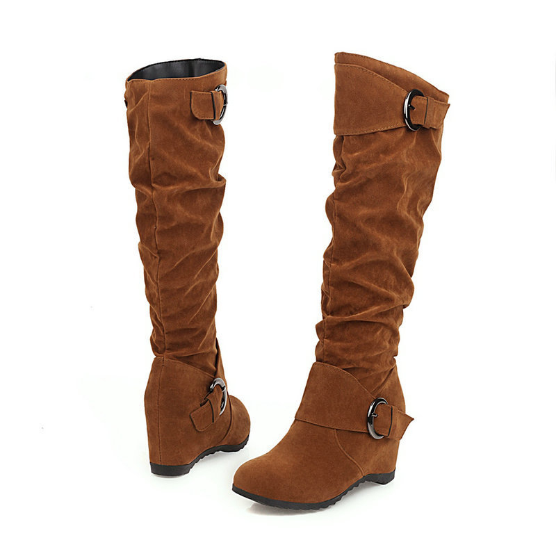 Wedge-heel British-style High-top Womens Knee-high Boots - Image 14