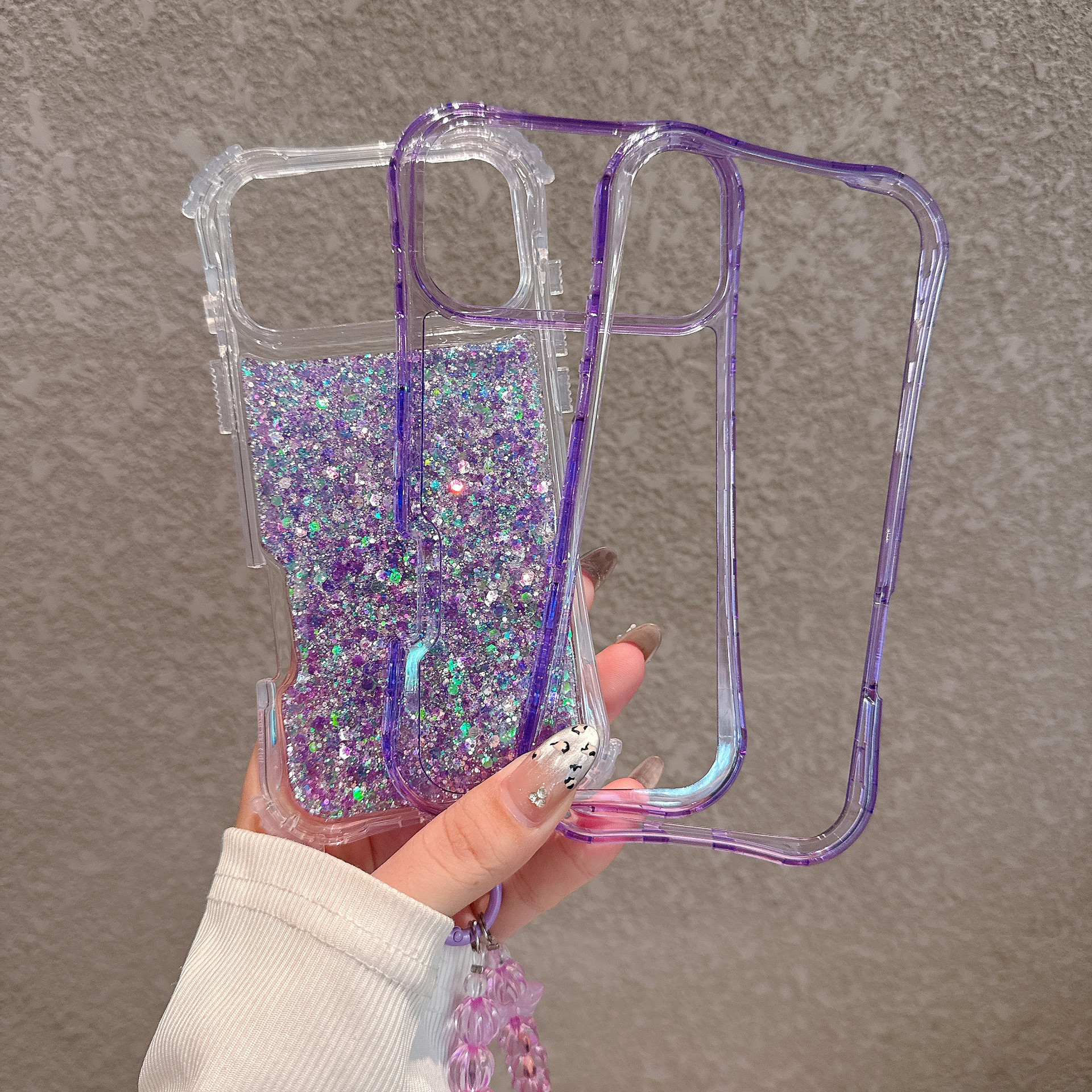 South American-style Slimming Phone Case With 3-in-1 Glitter Epoxy Drop-proof Design And A Matching Bracelet - Image 8