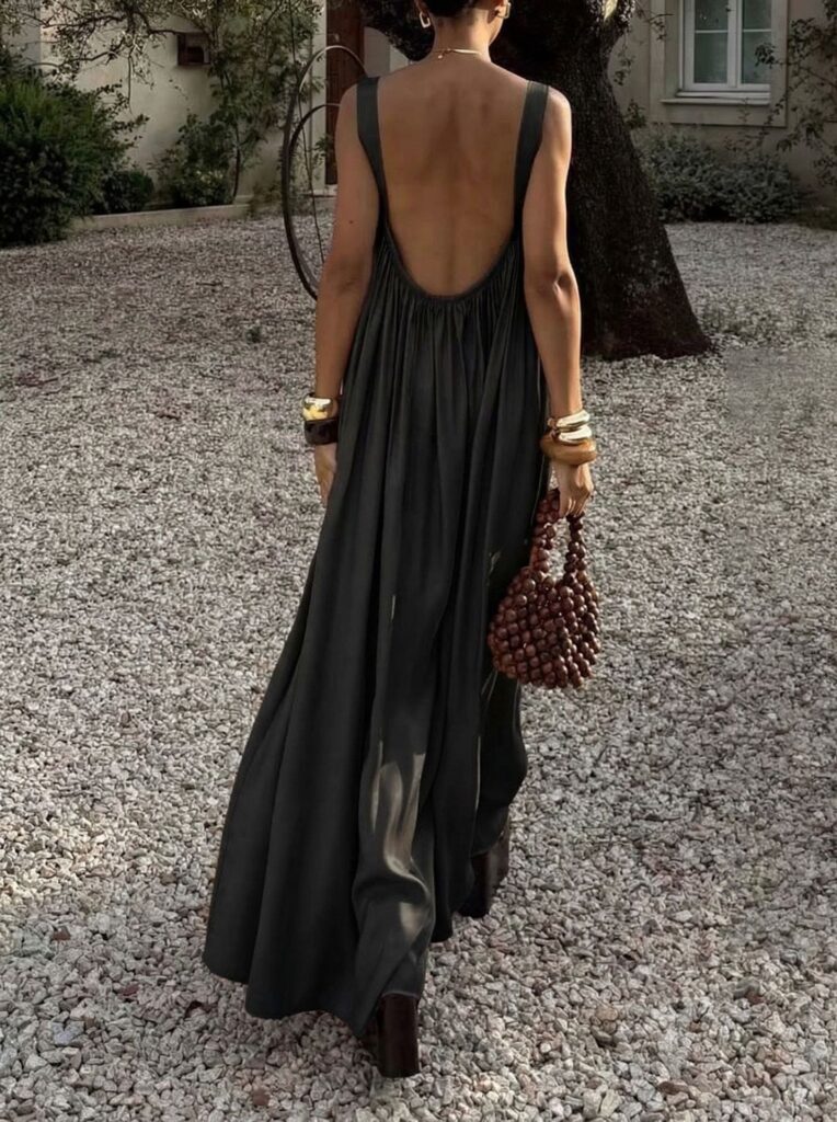 French-style Elegant Pleated Slip Dress