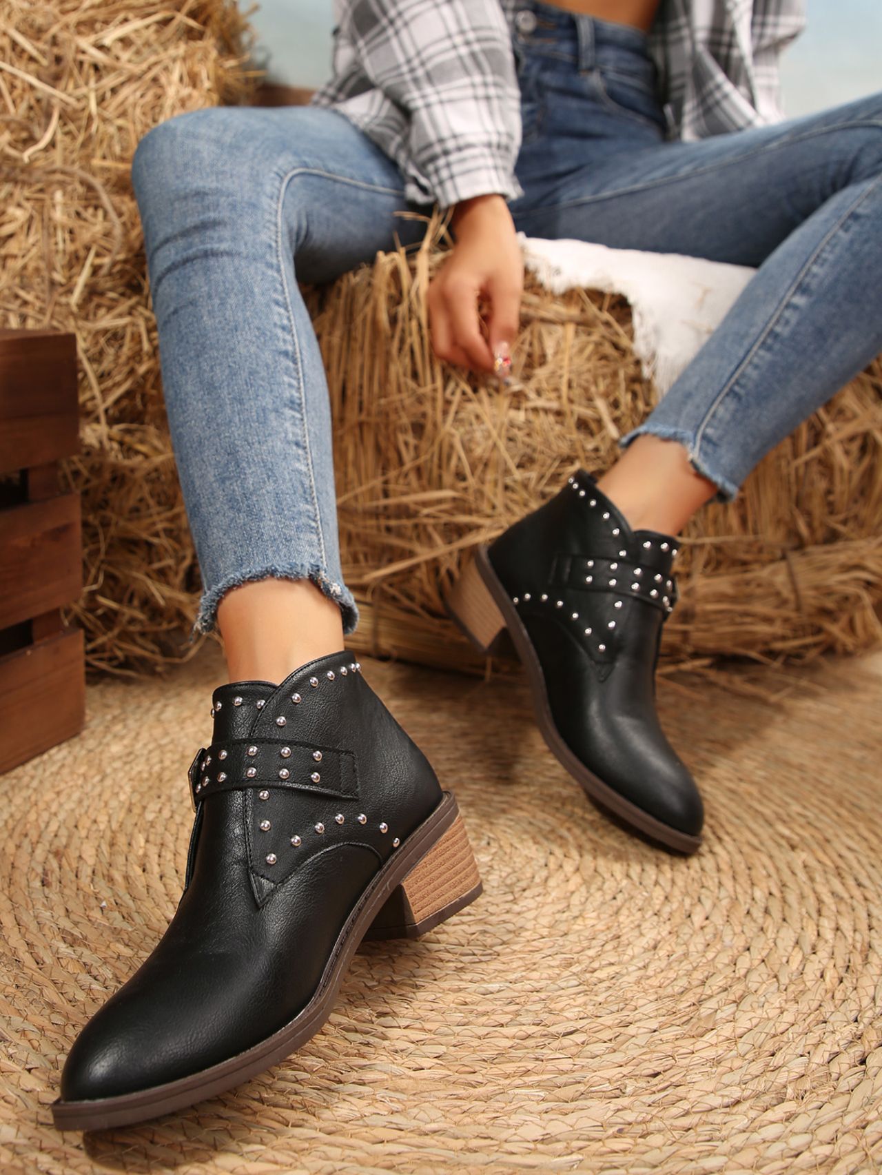 Mid-heel Boots Winter Pointed Toe Shafted - Image 18