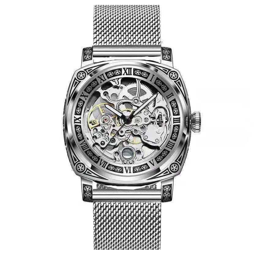 Carved Vintage Fashion Hollow Mechanical Automatic Mens Watch - Image 6