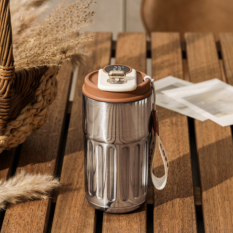 Smart Digital Thermal Bottle Portable Coffee Mug Stainless Steel Water Bottle In-Car Insulated Cup Keep Cold Vacuum Flasks 450ml - Image 24