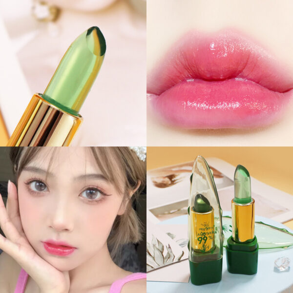Aloe Vera Gel Color Changing Lipstick Gloss  Moisturizer Anti-drying Desalination Fine-grain Lip Blam Care - Image 13