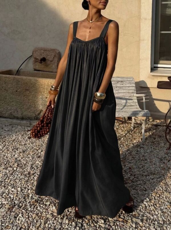 French-style Elegant Pleated Slip Dress - Image 2