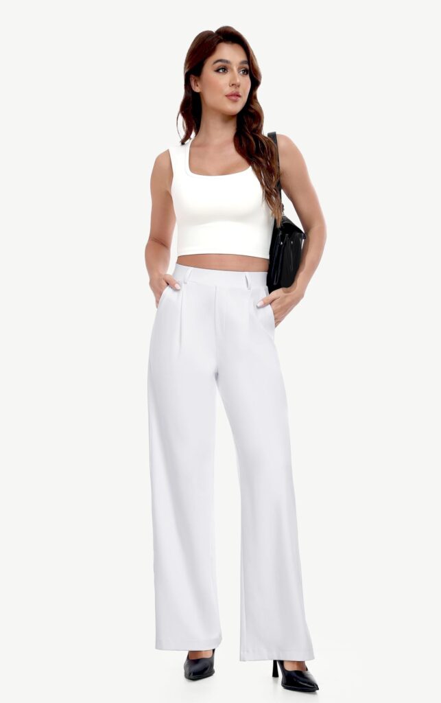 Womens High-Waisted Stretchy Work Business Casual Pants