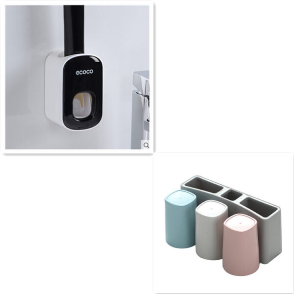 Wall Mounted Automatic Toothpaste Holder Bathroom Accessories Set Dispenser - Image 25