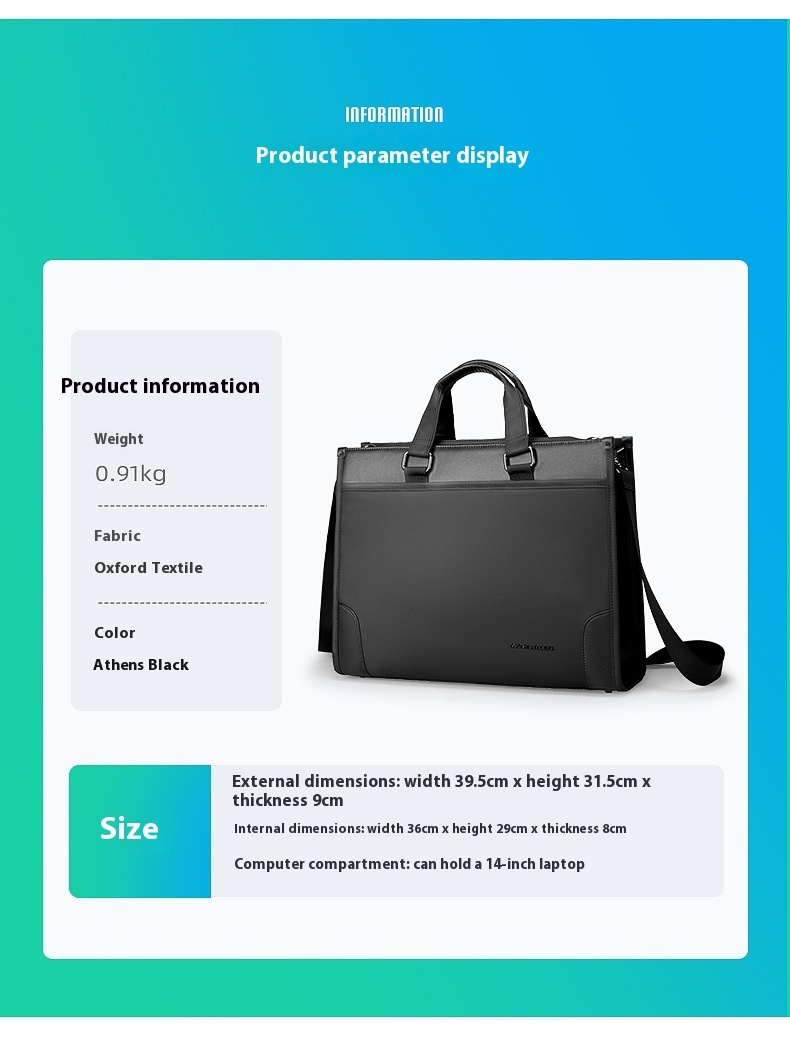 Men's Business Handheld Notebook Computer Briefcase - Image 9