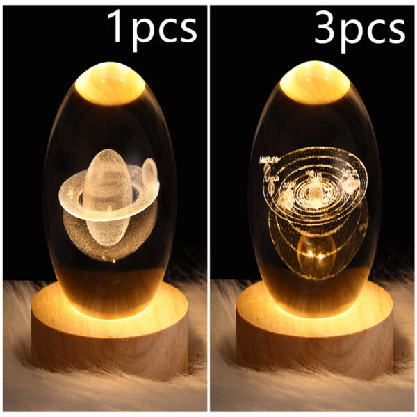 LED Night Light Galaxy Crystal Ball Table Lamp 3D Planet Moon Lamp Bedroom Home Decor For Kids Party Children Birthday Gifts - Image 41