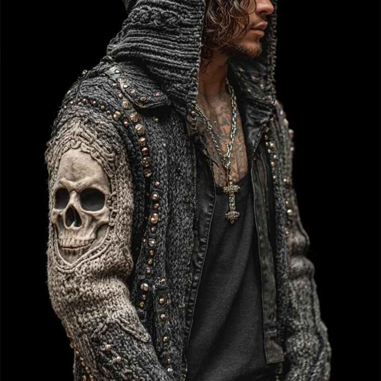 AutumnWinter Hooded Knitwear With 3D Digital Print - Image 9