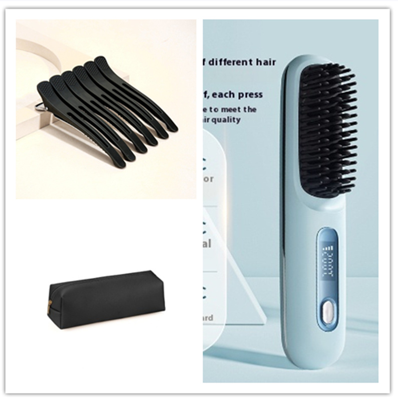 2 In 1 Straight Hair Comb Wireless Hair Straightener Brush Hair Fast Heating Portable Hot Curler USB Charging - Image 37