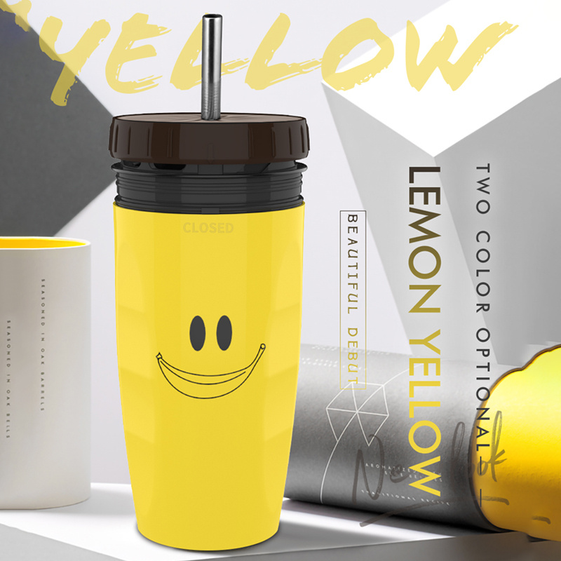 No Cover Twist Cup Travel Portable Cup Double Insulation Tumbler Straw Sippy Water Bottles Portable For Children Adults - Image 4