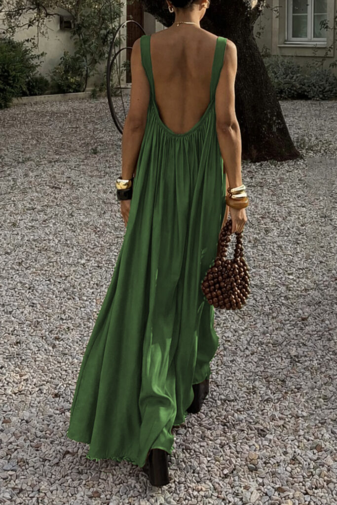 French-style Elegant Pleated Slip Dress