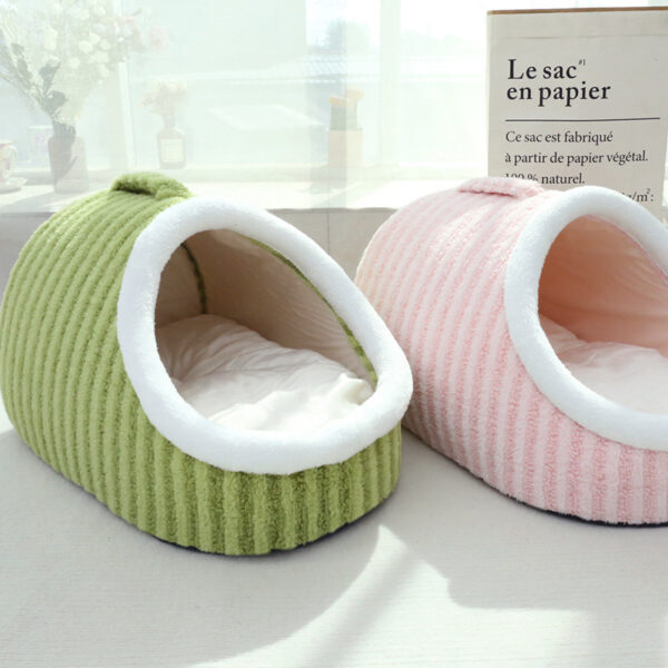 Thickened Three-dimensional Cat Nest Macaron Double-piece Autumn And Winter Warm A Facility For Children To Bore Kennel - Image 5