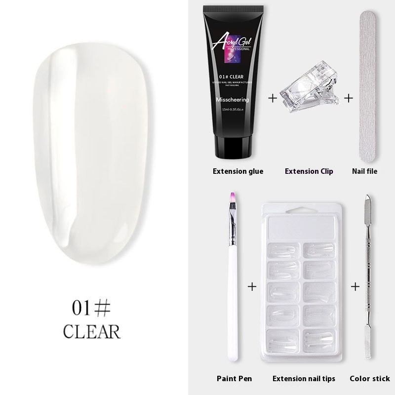 Painless Extension Gel Nail Art Without Paper Holder Quick Model Painless Crystal Gel Set - Image 20