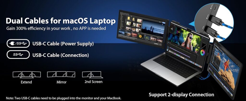 14-inch Dual-Screen Portable Monitor Laptop Expansion Screen