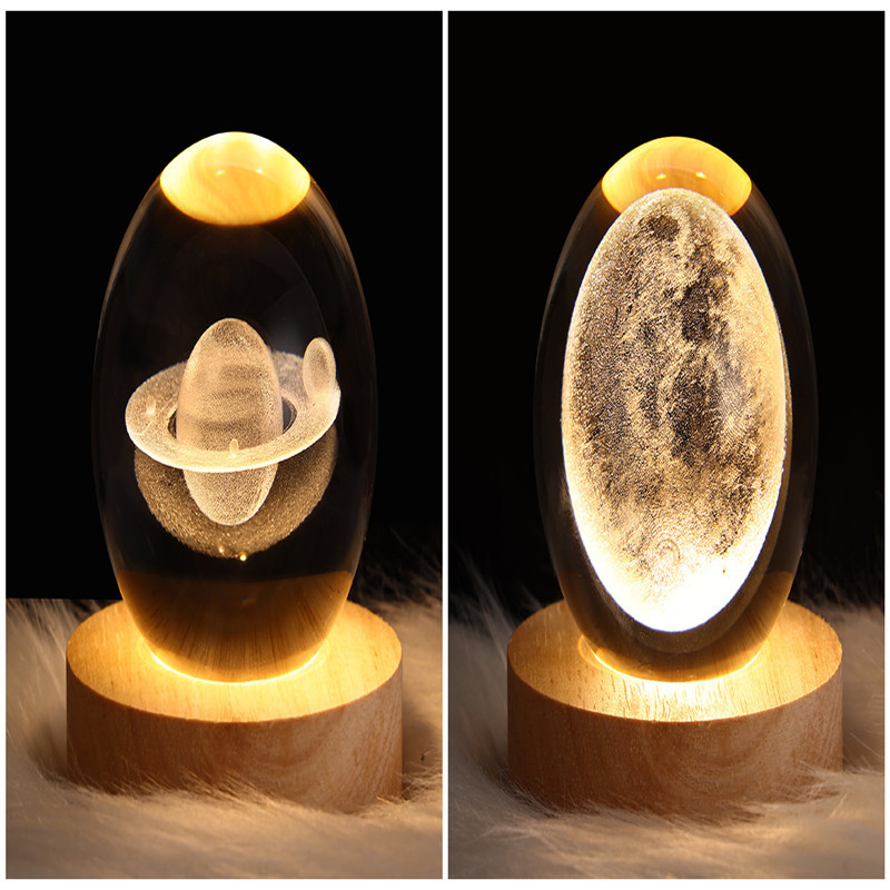LED Night Light Galaxy Crystal Ball Table Lamp 3D Planet Moon Lamp Bedroom Home Decor For Kids Party Children Birthday Gifts - Image 29