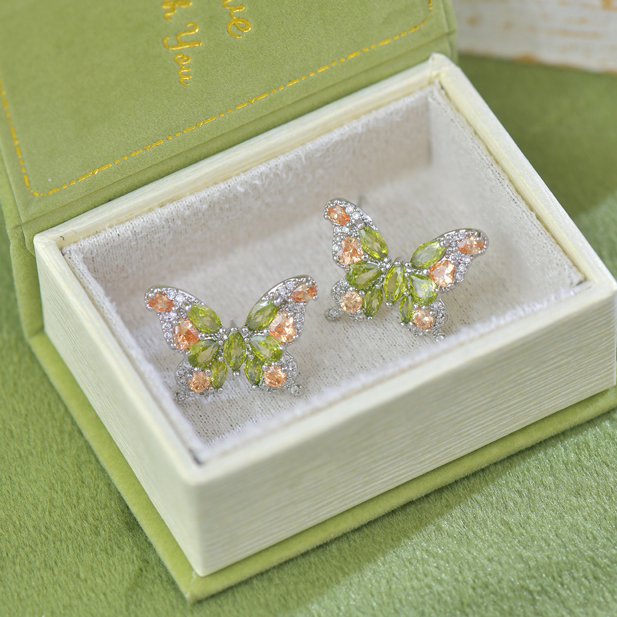Butterfly Zircon Exquisite And Versatile Niche Earrings - Image 4