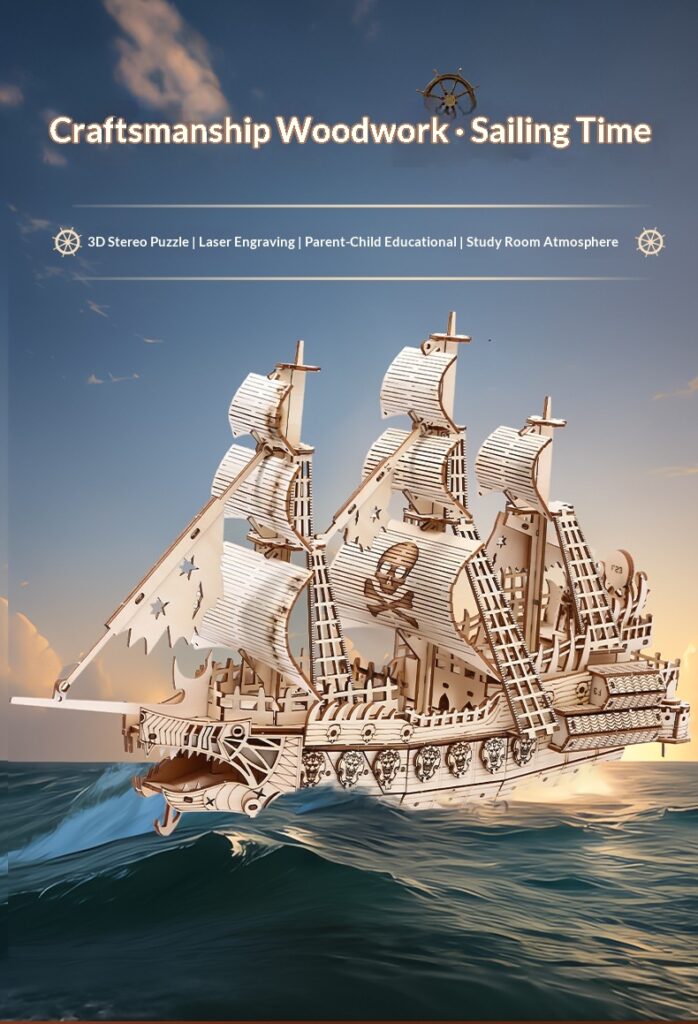 Wooden 3D Puzzle Model Of The Ship Holland In Wood
