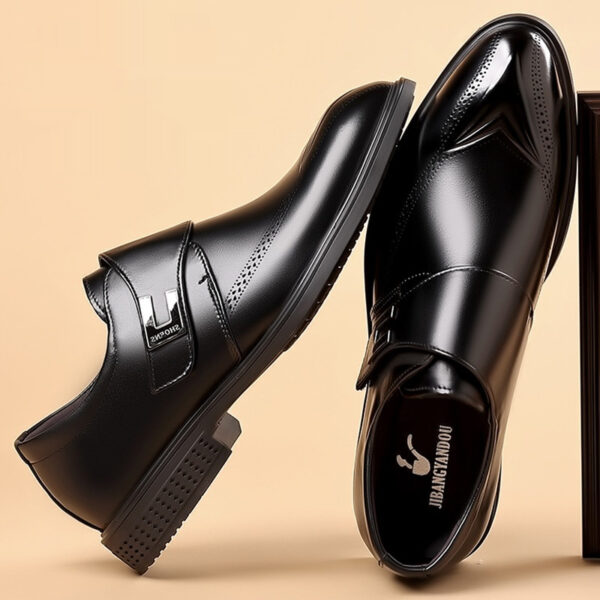 Mens Leather Shoes Made From Full-Grain Cowhide With A Pipe-Shaped Toe - Image 12