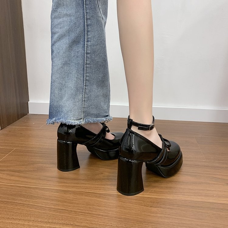 French Style Super High Heel Retro Mary Janes For Women  2026 Spring New Fashion Versatile Platform Block Heel Pumps - Image 9