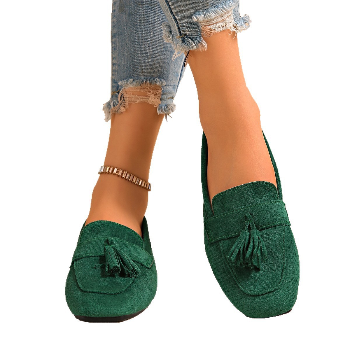 SpringAutumn Square Toe Slip On Casual Loafer Shoes - Image 6