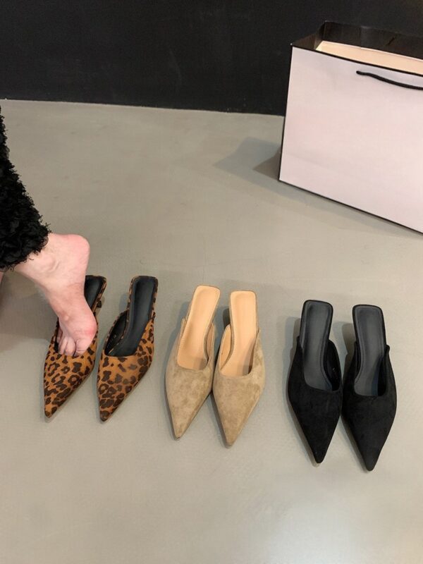Women's Fashionable Elegant Pointed-Toe Half-Slide High Heels - Image 11
