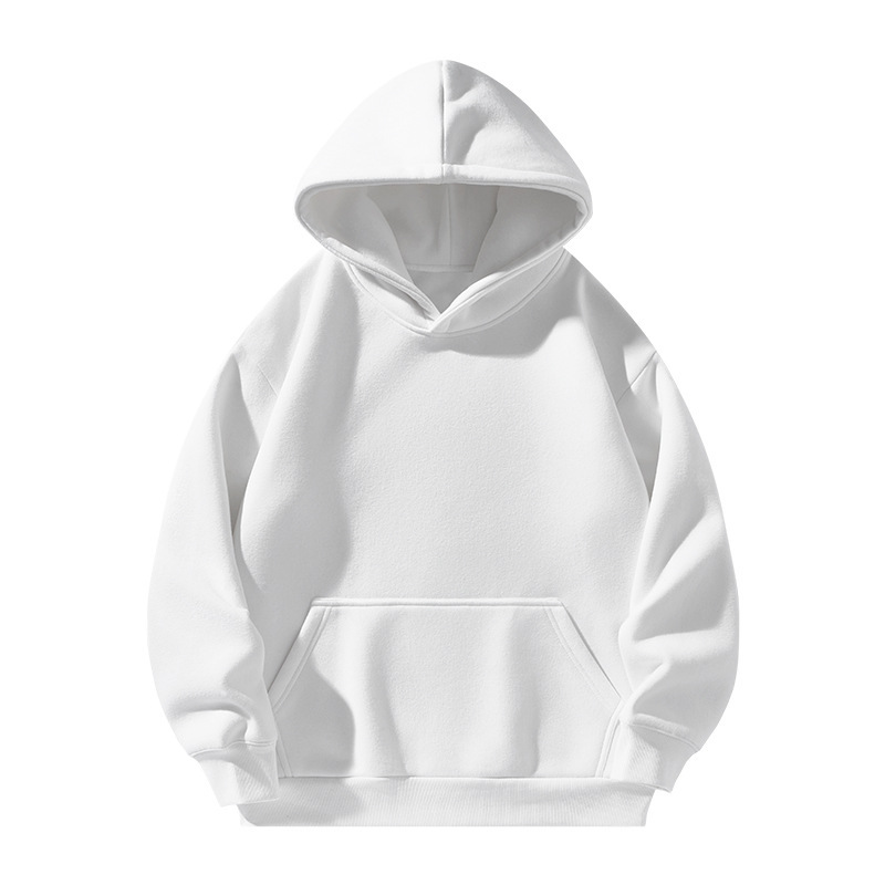 Solid-color Hooded Sweatshirt Unisex Simple Fleece-lined Thickened Hoodie - Image 13