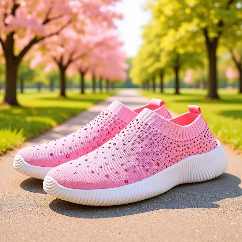 Plus-size Lightweight MD-soled Flyknit Stretchy Casual Shoes