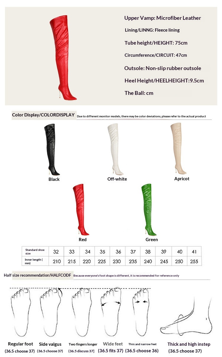 Sexy Slimming Pointed-toe Over-the-knee Boots With Stiletto Heels - Image 24
