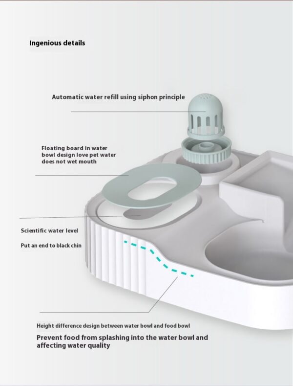 Cat Automatic Drinking Fountain Feeder Integrated Water Feeder Pet Supplies - Image 7
