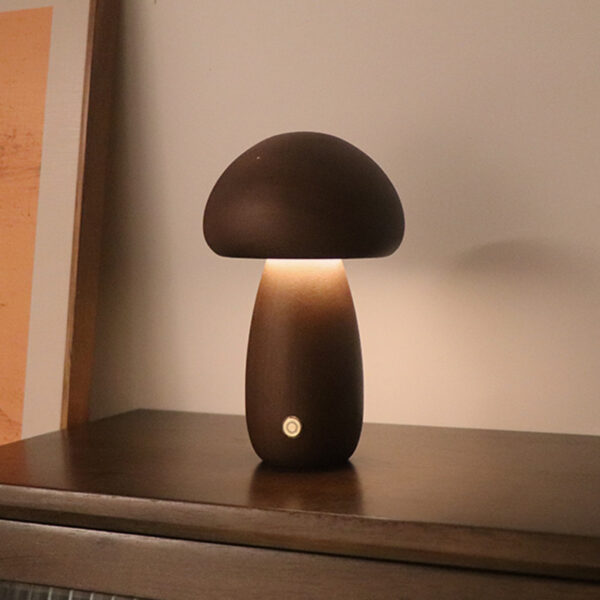 INS Wooden Cute Mushroom LED Night Light With Touch Switch  Bedside Table Lamp For Bedroom Childrens Room Sleeping Night Lamps Home Decor - Image 27