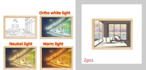Illuminated Picture LED Decorative Light Painting Bedside Picture Style Creative Modern Simulate Sunshine Drawing Night Light Gift - Image 86