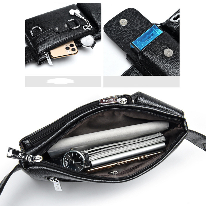 Luxury Brand Waist Bag Men Leather Fanny Pack Chest Bag Male Casual Belt Bags Sling Crossbody Bum Bag Belly Waist Packs Heuptas - Image 5