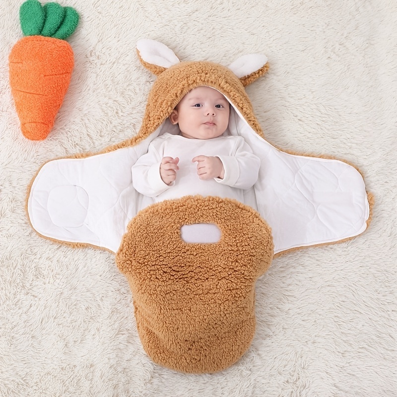 Super Soft Baby Sleeping Bag Fluffy Fleece Newborn Blanket Swaddle Blankets, Unisex Baby Wrap For Newborn Baby Boys Girls With Head-Protecting & Head-Supporting Function, Wearable Swaddle Sleep Sack - Image 4