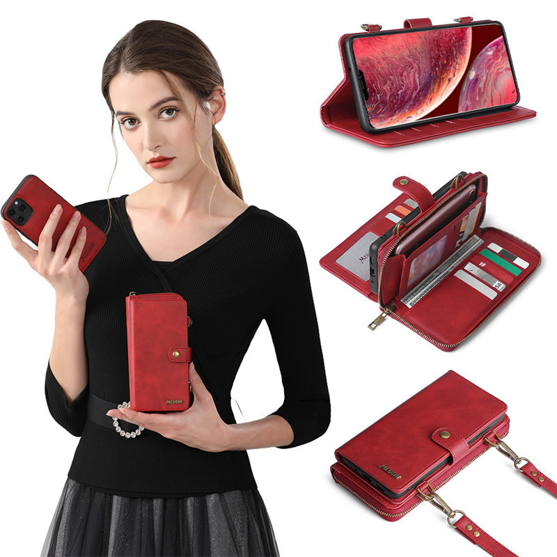 Compatible with Apple, Detachable Wallet Backpack Strong Adsorption Leather Flip Phone Cases For Samsung Galaxy Note 20 UItra Note 10 Plus 9 8 Cover - Image 1