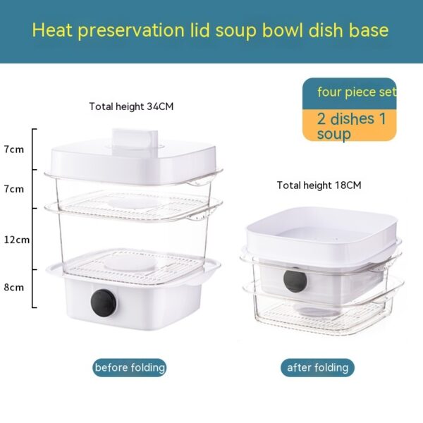 Multi-layer Dish Cover Heat Preservation Kitchen Cover Dining Table Leftover Storage Box Transparent Stack Cooking Hood Steamer - Image 16