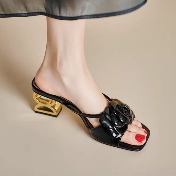 Light Luxury Minority French High Heel Slippers Women - Image 7