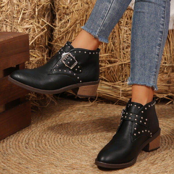 Mid-heel Boots Winter Pointed Toe Shafted - Image 7