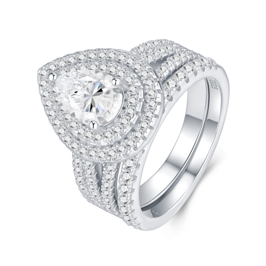 Engraved With Top-quality Moissanite, This Luxurious And Fashionable Minimalist Jewelry Set Features Exquisite Silver Accessories For Ladies. Made Of S925 Silver With Electroplated Platinum.